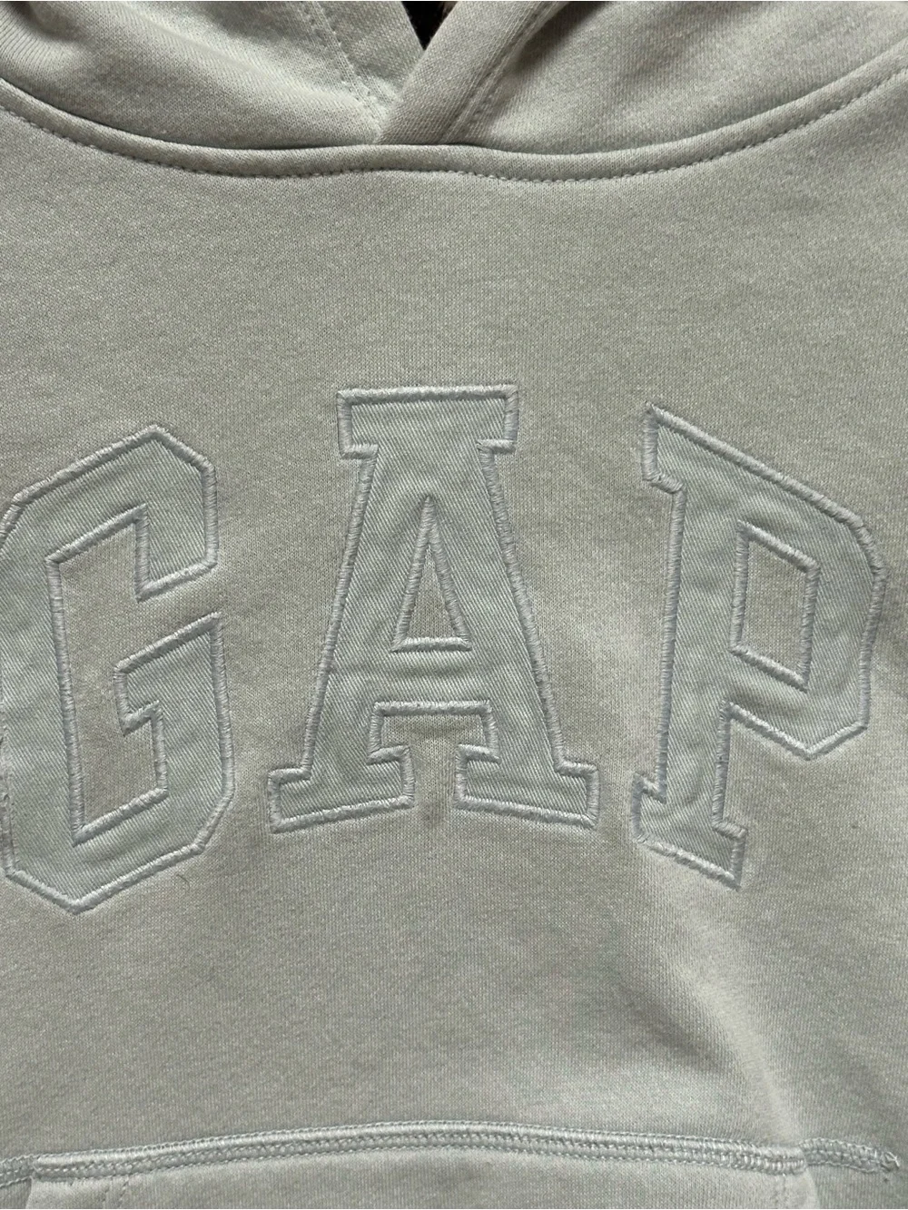 Girls GAP Light Sage Hoodie - Embroidered Logo